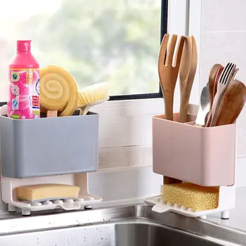 

Sponge Rack Storage Household Pool Rack Organizer Cutlery Rack Drain Kitchen Sink Storage Container Convenient And Practical.