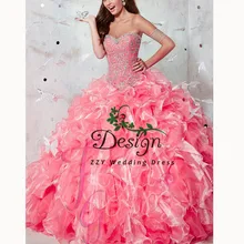 Высококачественные Бисероплетение Аппликации кристаллы Многоуровневое Пышное Платье органза бальное платье со шлейфом Сладкий 16 платья