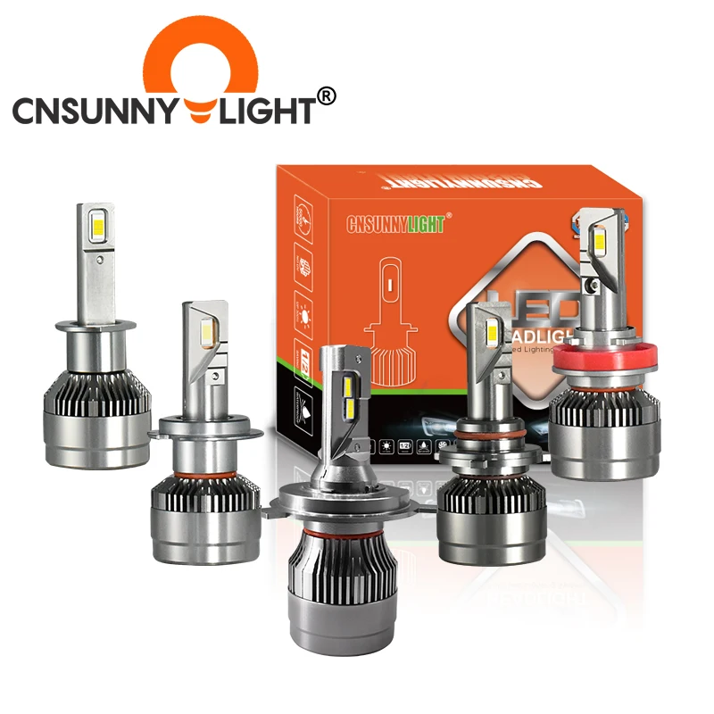 

CNSUNNYLIGHT H7 LED Car Headlight Bulbs H11 H4 H1 9005 9006 9012 Canbus No Error 9000Lm 6000K 12V 24V Automotive Headlamp Lights