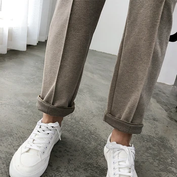 Spring Winter Plus Size OL Style Wool Female Work Suit Pant Loose Female Trousers Capris 6