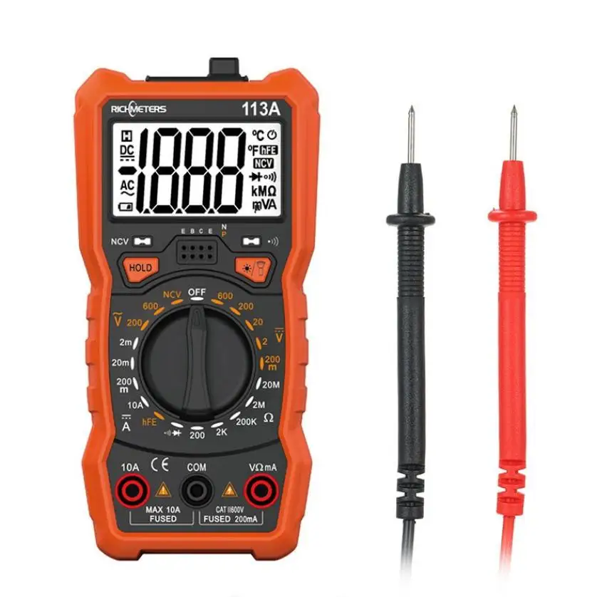 

RM113A Mini Digital Multimeter Profesional 2000 Auto Counts for Measurements AC/DC Resistance Measuring Tool Tester Multimeter