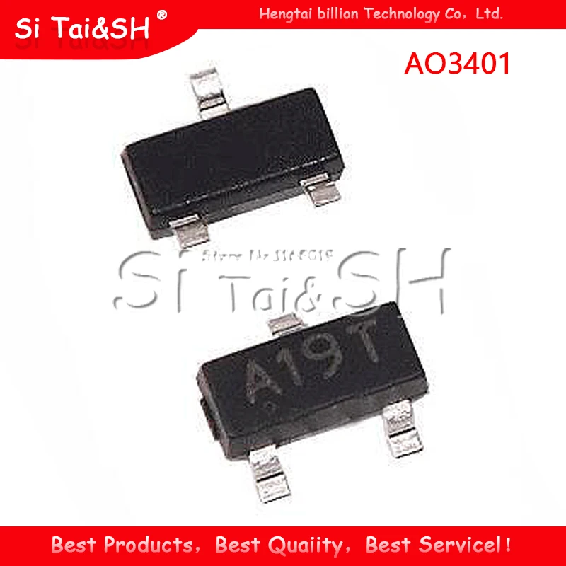 50 шт. AO3401 SOT23 A19T SOT-23 P-Channel 4.2A/30В MOS FET Труба патч | Электронные компоненты и