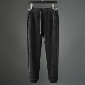 

JSVD thermal casual pants men's fashion embroidered corduroy pants drawstring small leg corduroy pants