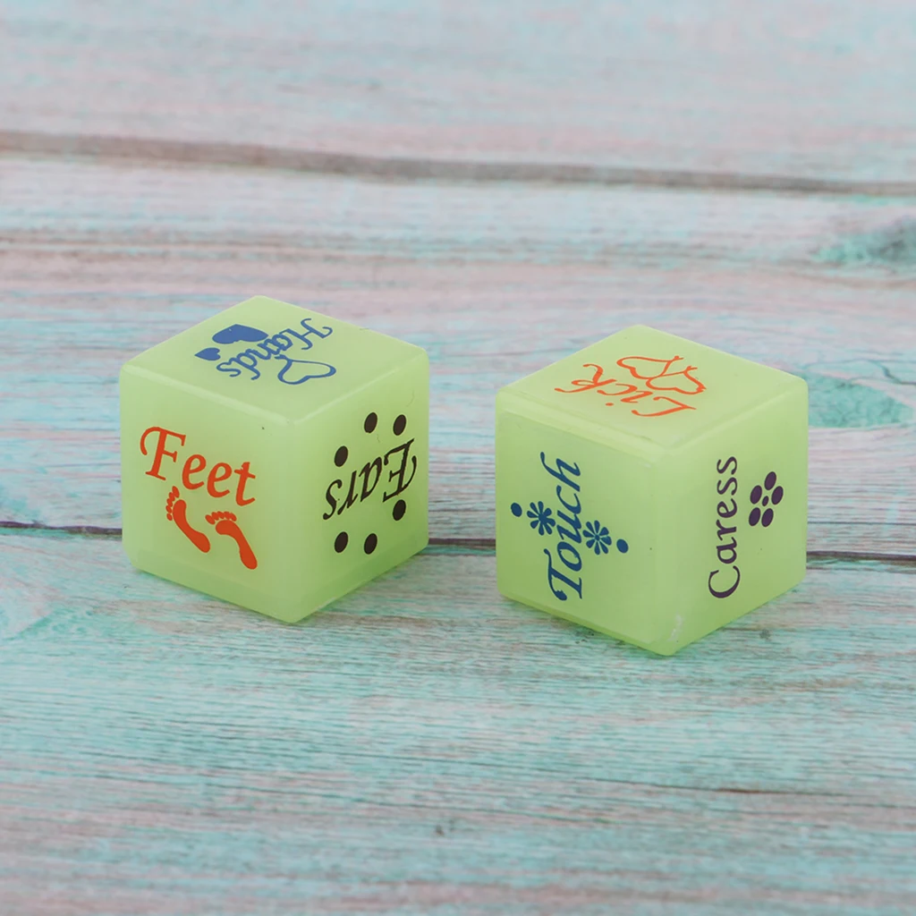 Let Your Roll Decide~D6 Love Position Dice Game~2 Pieces~Glow in the Dark
