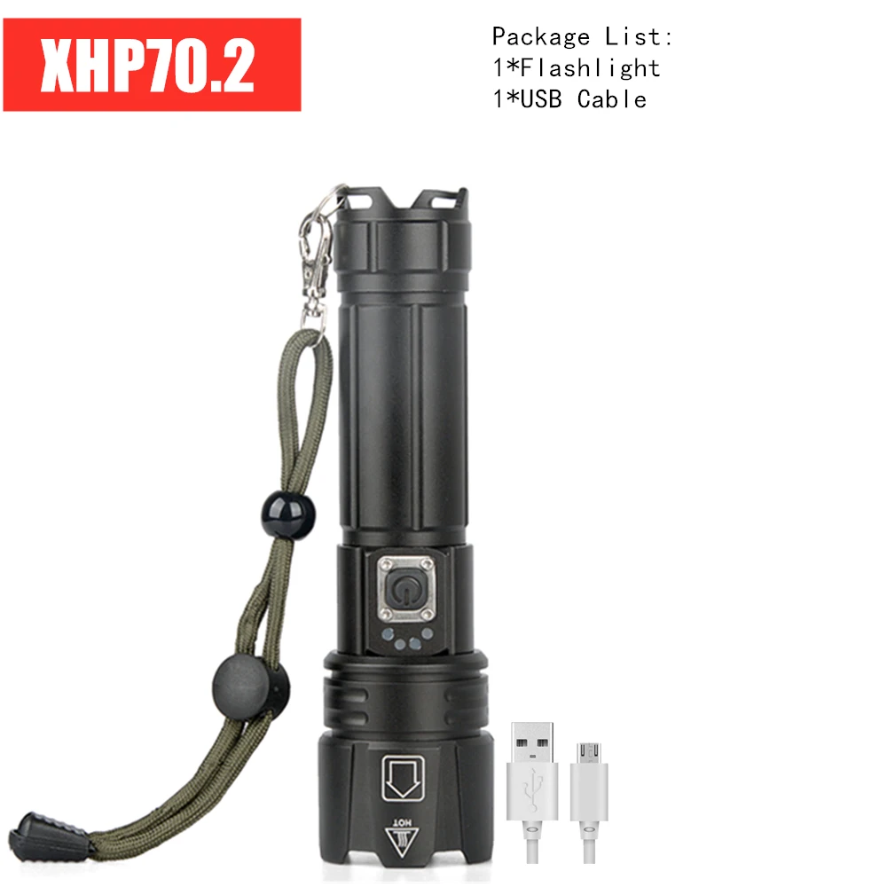XHP90.2 XHP70.2 светодиодный светильник-вспышка САМЫЙ МОЩНЫЙ СВЕТИЛЬНИК-вспышка 18650 26650 USB фонарь-фонарь охотничий Фонарь ручной светильник USB Перезаряжаемый - Испускаемый цвет: Package A