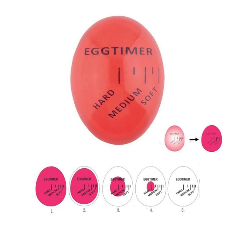 Mini 1pcs Egg Color Changing Timer Yummy Soft Hard Boiled Eggs Cooking Kitchen Eco-Friendly Resin Egg Timer Red timer tools
