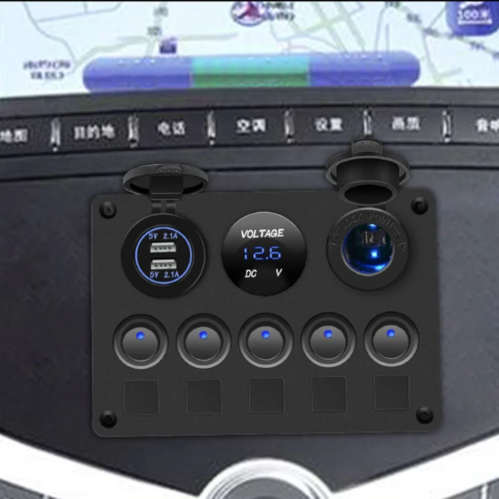 Круглый светильник для яхты+ сигаретный светильник er Seat+ Dual Usb+ комбинированная панель с кнопкой вольтметр