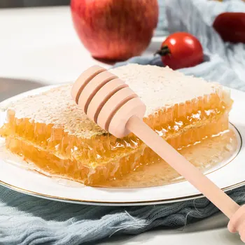 

8pcs Wooden Stirrer Honey Dipper Sticks Jam Dippers Syrup Stirrer for Honey Pot