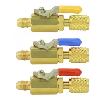 

1/4in Straight Brass Manual Shut-off Valve R410A/R134A/R12 for Refrigeration Equipment Tool