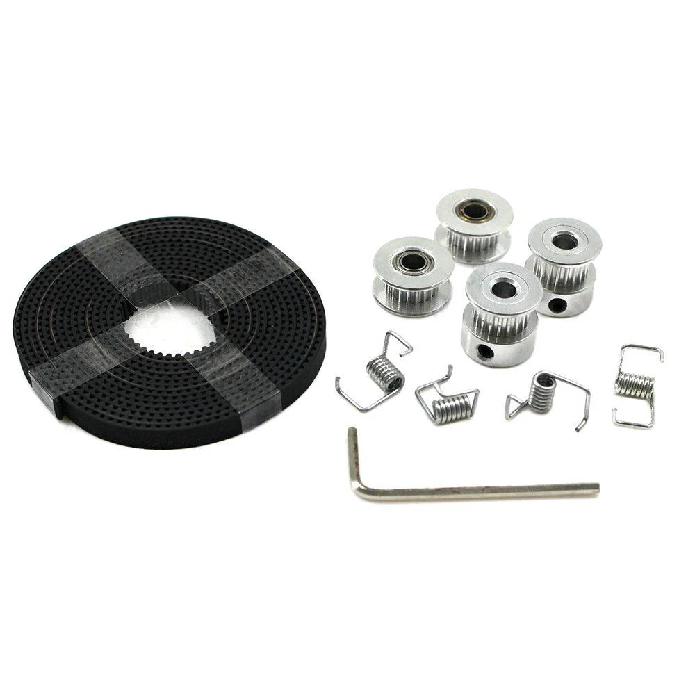 3d принтер DIY KIT 2X GT2 шкив 20 зубов диаметр 5 мм+ GT2 6 мм Ремень ГРМ и 2X Натяжной 4X Натяжитель для RepRap