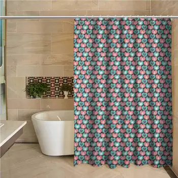

Kids 3D Printed Shower Curtain Cute Cat Portrait and Paws in Heart Figures Pets Love Animal Baby Hotel Quality Machine