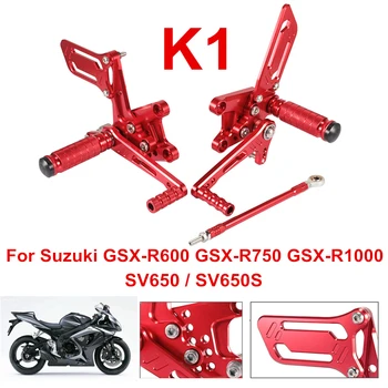 

CNC Motorcycle Footrest Footpegs Foot Peg Pedal Rearset Red Design For Suzuki SV650 SV650S GSXR600 GSXR750 GSX-R1000 K1 D40