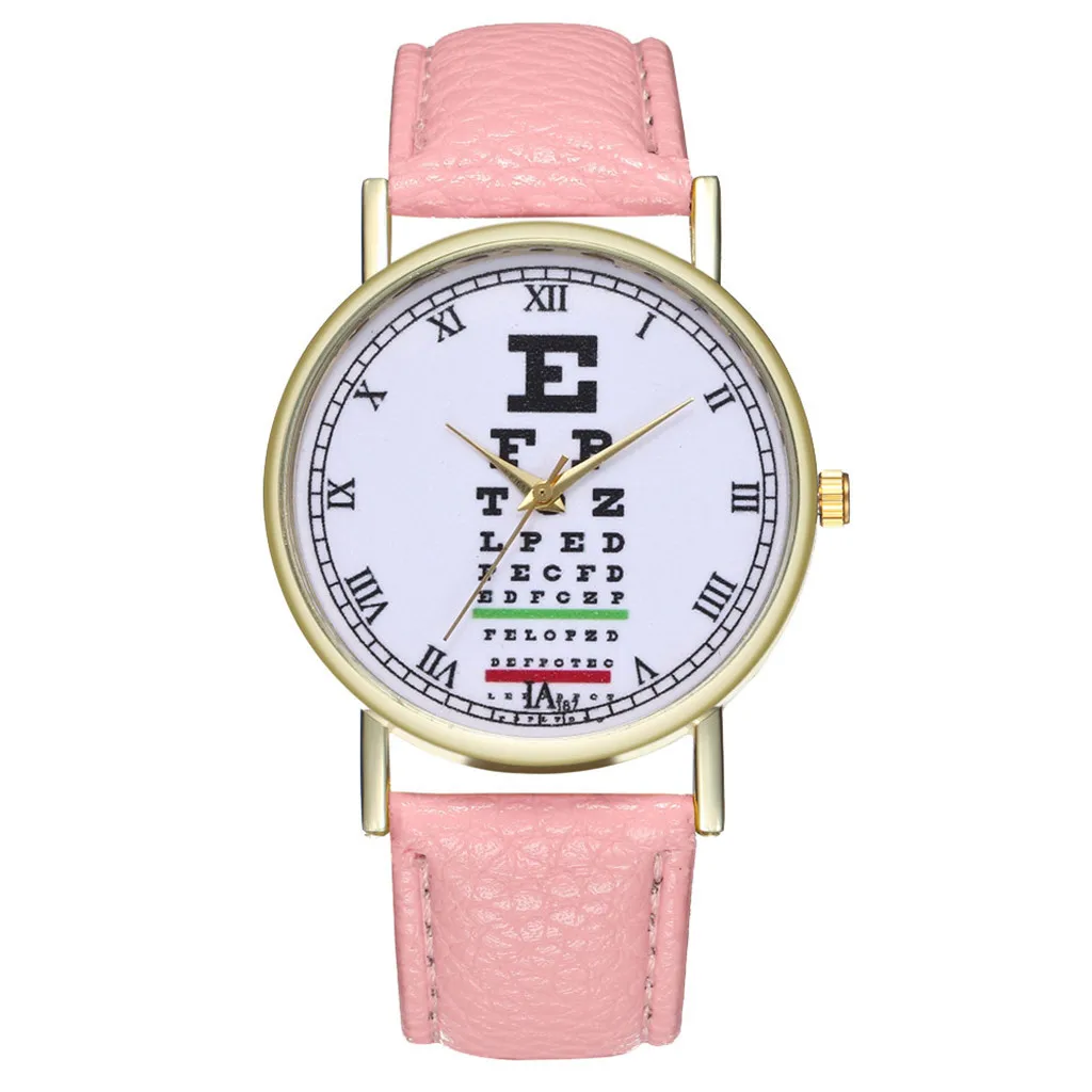 

Ladies Watches 2020 Fashion Casual Round Women Watch Male Eye Chart Leather Strap Buckle Simple Girl Clock Quartz Wrist Watches