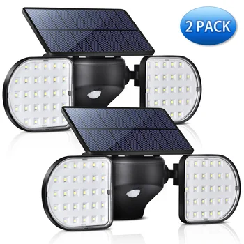 

Outdoor Solar Motion Sensor Light 56 LED Solar Security Lights with Dual Head Spotlights IP65 Waterproof Rotatable Lights Garden