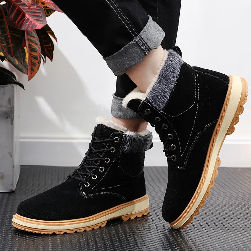 

Winter New Style MEN'S SHOES Brushed And Thick Warm High-top Board Shoe Men Cotton-padded Shoes Casual Shoe Cotton Boots Snow Bo