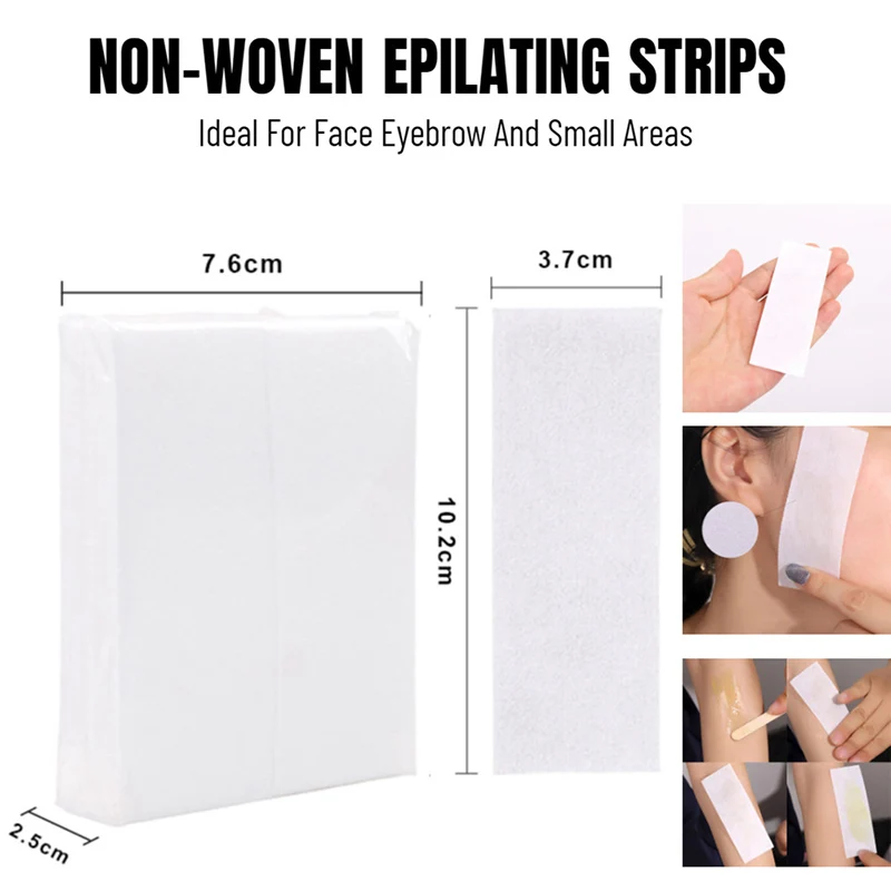 100Pcs Disposable Non-Woven Fabric Beauty Body Face Depilatory Cloth Wax Paper