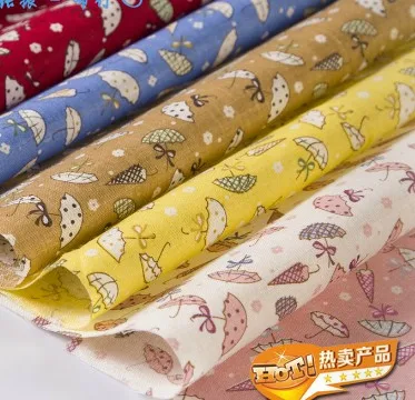 

6 colour profusion small umbrella Domestic plain cotton cloth art handmade DIY manual quilting cloth width 150 cm fabrics