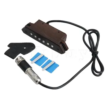

Yibuy Multicolor Metal Wooden Guitar Pickup LR Musical Tool Sound Hole