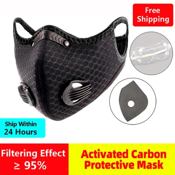 

Sport Face Mask PM2.5 Cycling Mask Anti-Dust Anti-Pollution Activated Carbon Filter Effect ≥ 95% MTB Bike Cycling Face Mask