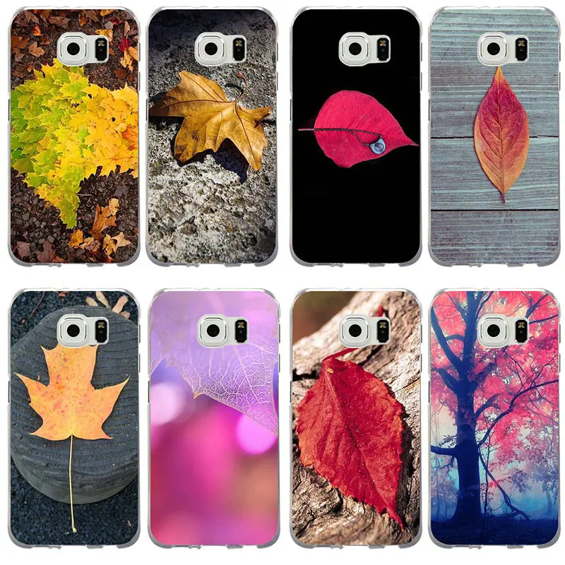 For Samsung Galaxy S2 S3 S4 S5 Mini S6 S7 Edge S8 S9 S10 Plus Lite Note 8 9 Slim Soft TPU Phone Cases Beautiful Pink Leaf Art |