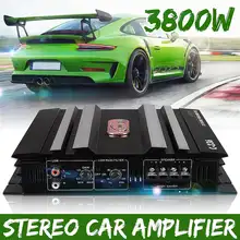 3800 Вт 2 канала Мощный сабвуфер усилитель звука для автомобиля басовый усилитель Алюминий, работающего на постоянном токе 12 В в автомобильные Усилители усилители автомобильный сабвуфер