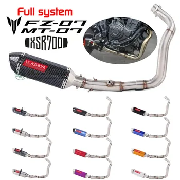 Slip On For Yamaha Mt07 Fz07 Mt Fz 07 2014 2015 2016 2017 Xsr700 2016 2017 Middle Link Pipe Motorcycle Full Exhaust System