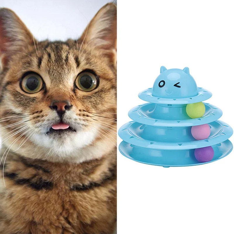 Высокое качество 4 слоя башня Pet Cat роликовые игрушки с оставляющий путь мячик интерактивная игрушка для кошек Съемная прочная