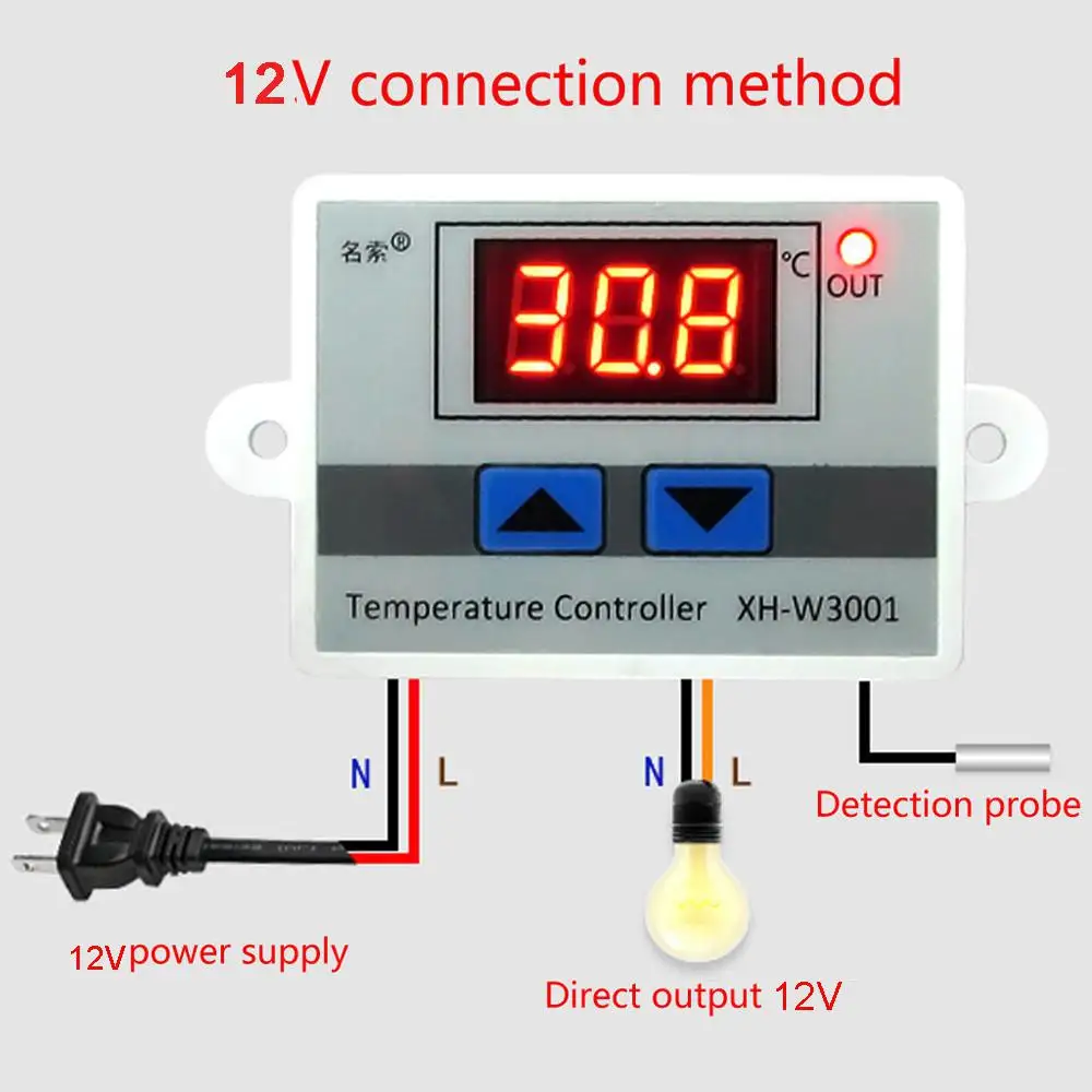 XH W3001 W3002 12V 24V 220V светодиодный цифровой Управление термостат Температура