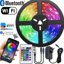 LED Strip Lights Fita Led Bluetooth WIFI Controller RGB Tape 5050 For Tv Backlight Bedroom Decor Christmas Decoration Luces Led