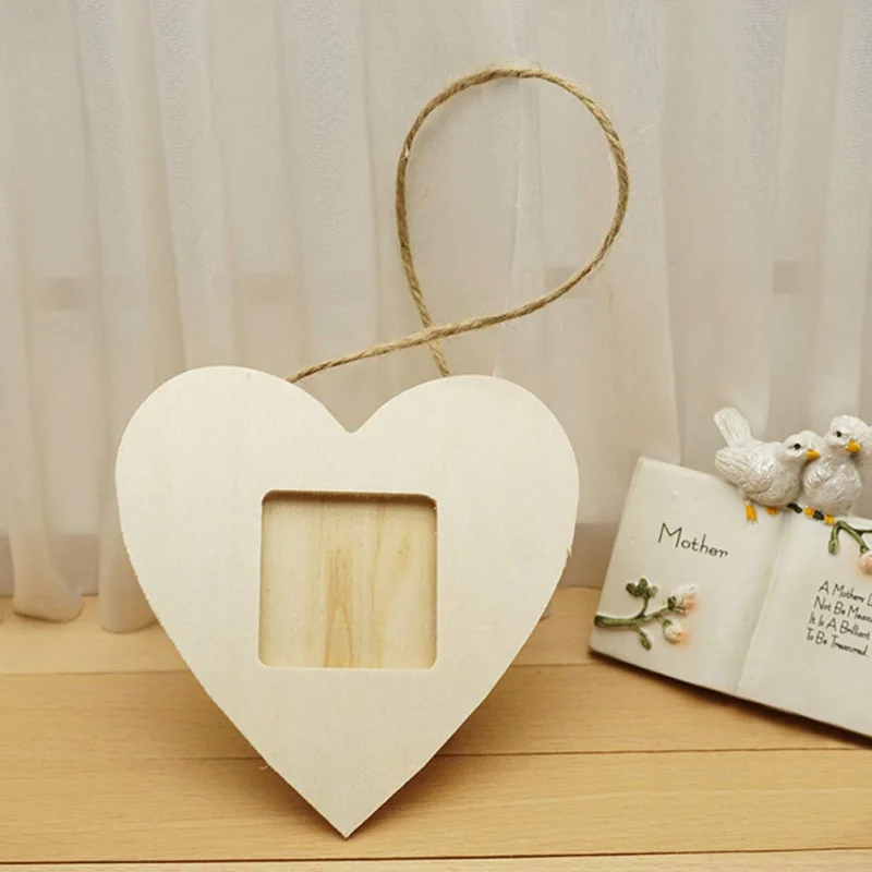#*Cheap 10pcs DIY Wooden Photo Frame Star house heart Shape Picture Frame Home Decor Christmas Gifts Home Party Hanging Ornament