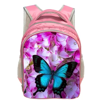 

3D Print Beauty Butterfly Pattern 13 Inch Girls School Bags For Student Kids School Backpack Children Book Bags
