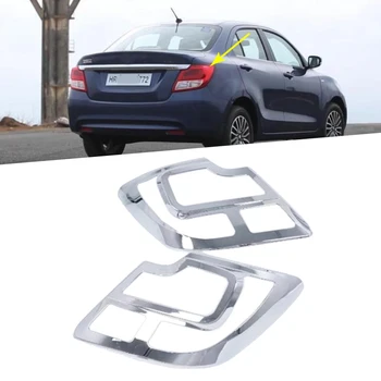 

For Suzuki Swift Dzire 2017 2018 ABS Chrome Front Lamp Cover Headlight Cover +Black Tail Rear Light Cover Trim