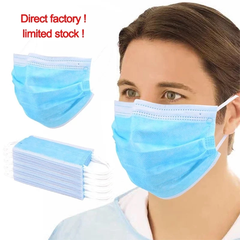 

50pcs Non-woven Disposable Face Masks 3ply Dust Protection Mask