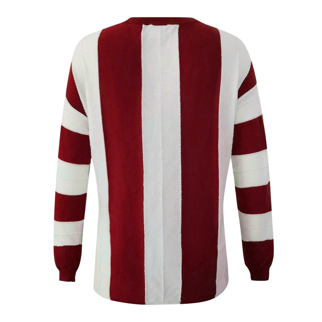 JAYCOSIA Striped Print V-neck Knitted Sweater Women Plus Size Tops Pullover Warm Autumn Winter Loose Sweaters Jumper 1016