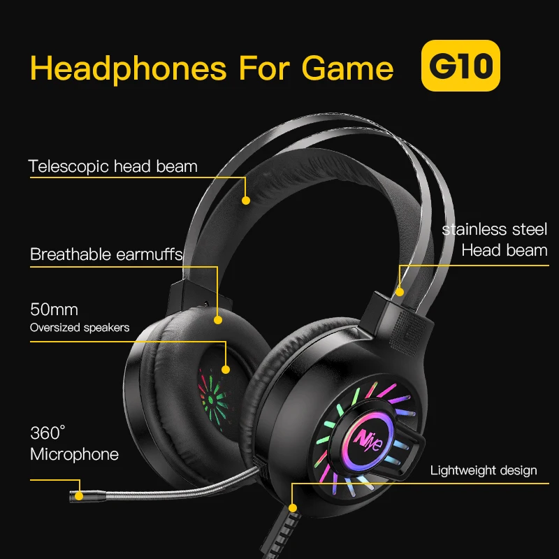 Micshon Gaming Headphone Headset Gamer Wired USB PC Computer 7 1 Surround Sound Bass Stereo Sealed Ear Headset Mic Laptop