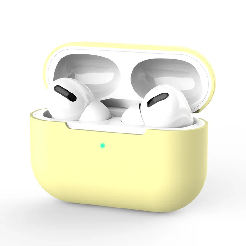 Light yellow Airpods Pro Чехол для наушников силиконовый защитный чехол Аксессуары для Apple Airpods Pro беспроводные Bluetooth наушники - Цвет: Light yellow