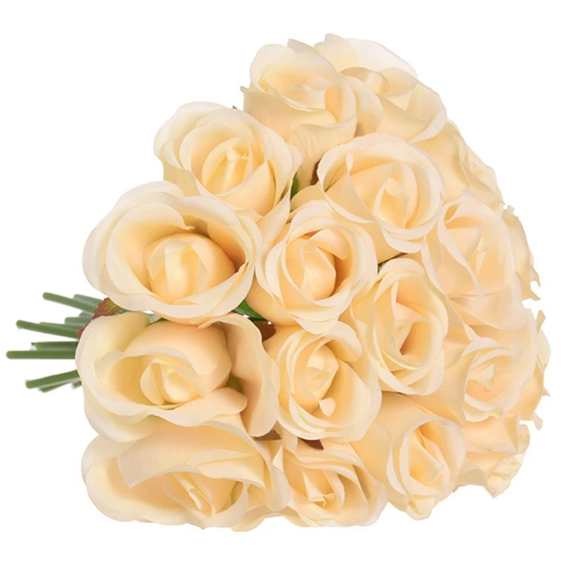 Искусственные цветы Шелковые цветы искусственные 18 голов розы Букет для дома Свадебная вечеринка фестиваль Бар Декор