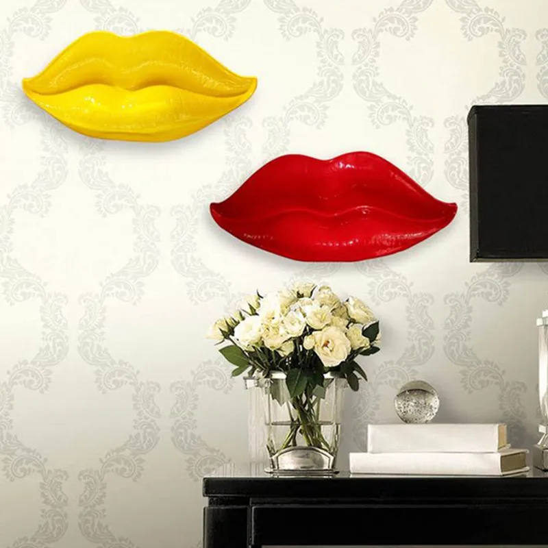 

Red Lips Pendant Stereoscopic Simulation Colored Drawing Lip Wall Hangings Creative Sofa Background Wall Decoration X3549