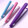 High Quality Mini Hair straightener Iron Pink Ceramic Straightening Corrugated Curling Iron Styling Tools Hair Curler EU Plug 2