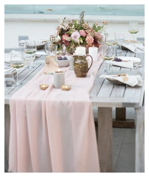 

Pink Chiffon Table Runner 10 Pack 27x120 inch Wedding Runner for Banquet Party Decoration
