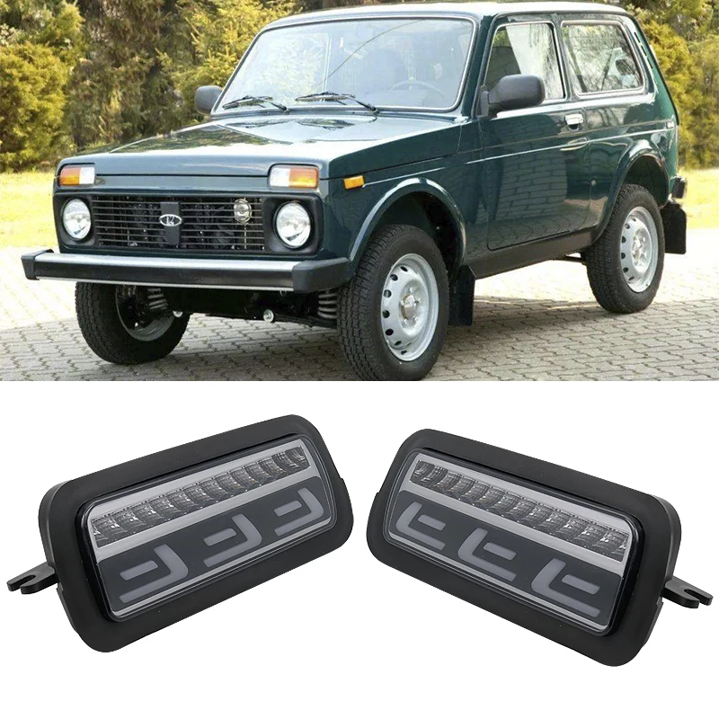 

Led Headlight Daytime Running Light For Lada Niva 4x4 1995- 2019 Headlamp/Headlamp Protection Cover Car Accessory