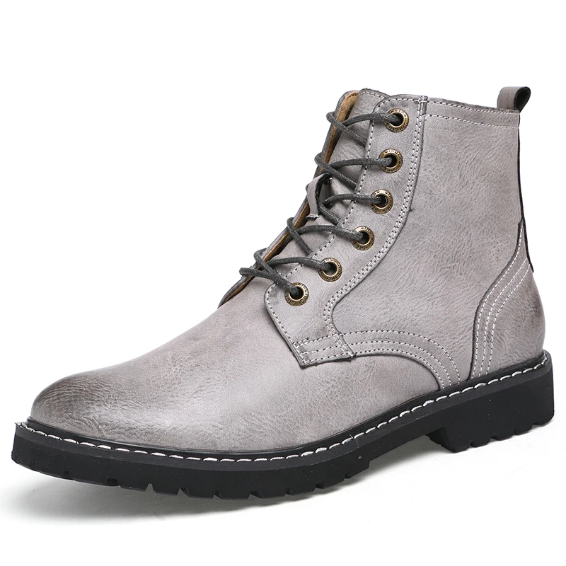 

High Quality Leather Men Winter Shoes Fashion Men Fur Boots Pointed Toe Mid-Calf Boots For Men Male Leather Boots Size 38-46