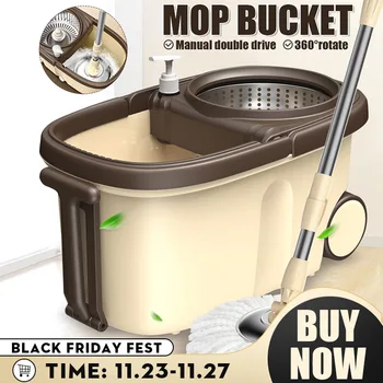 

5/2 Mop Mop Heads 360 Degree Rotatable Stainless Steel Basket Wheel Bucket Reinforcement Rod Metal Plate Household Cleaning Tool