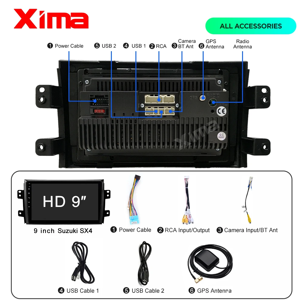 XIMA автомобильный Android 9,0 gps dvd-плеер для Suzuki SX4 2006 2007 2008 2009 2010 2011 2012 Автомобильный мультимедийный 2Din Радио стерео wifi