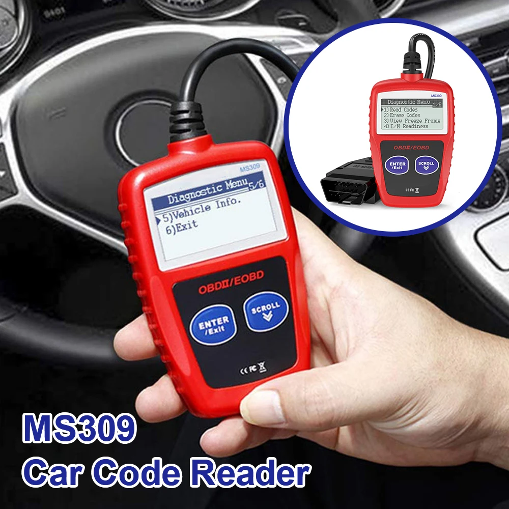 

Car Accessories MS309 OBD II Code Reader Scanner Auto Diagnostic Tools Kits Car Automotive CAN BUS Engine Fault Code Reader