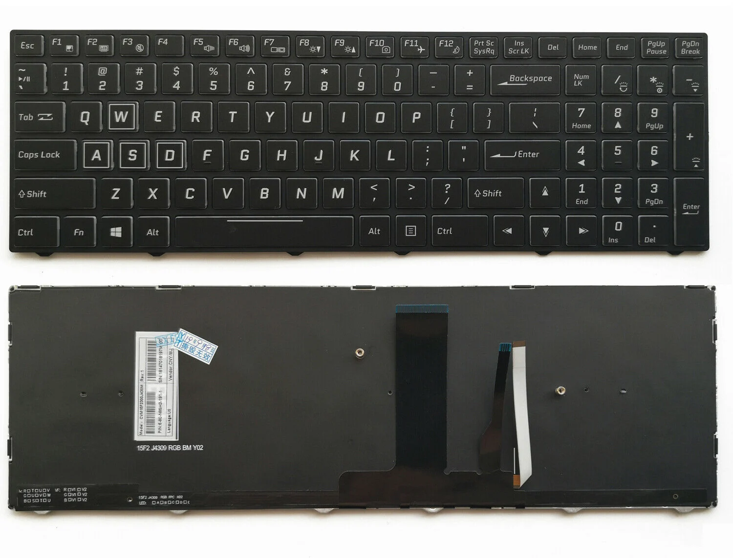 para Clevo P950rf P960rc P960rd P960rf P960en P960rn Teclado dos Eua com Retroiluminado Colorido Novo