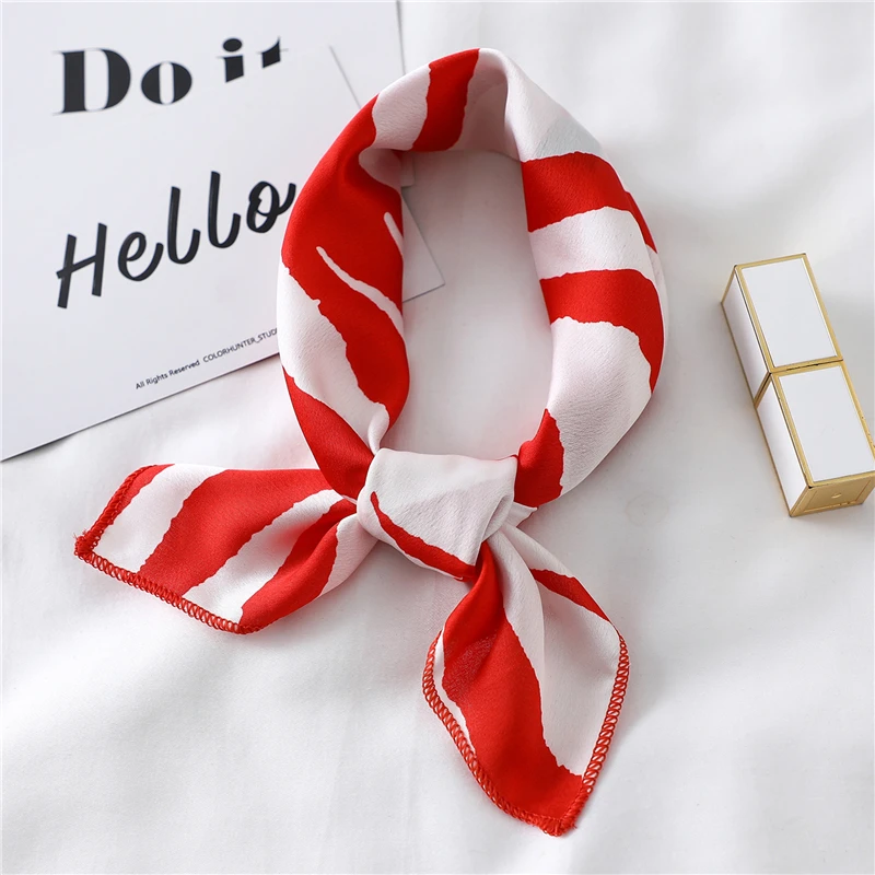 Женский шелковый шарф квадратный платок дамские шейные шарфы дизайнерский платок с принтом модные шарфы для волос для девушек - Цвет: FX-111