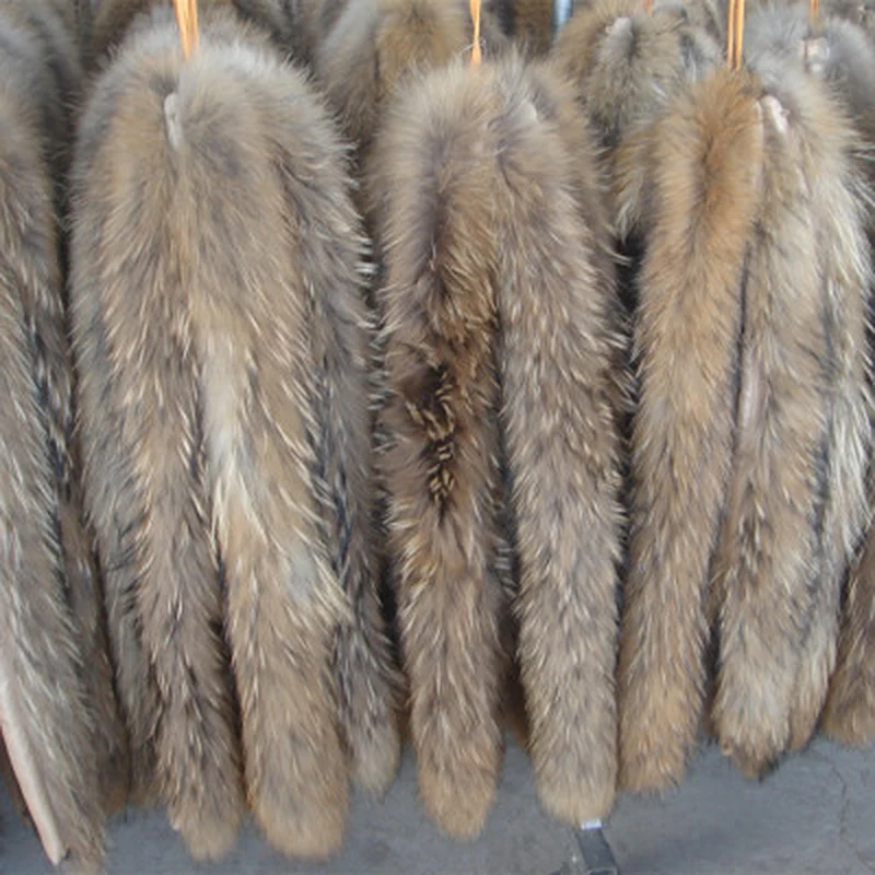 

60/70/75cm Winter Natural Fur Collar Real Fox Fur Collar Natural Fur Band Trimming Coat Hat Scarf Accessories