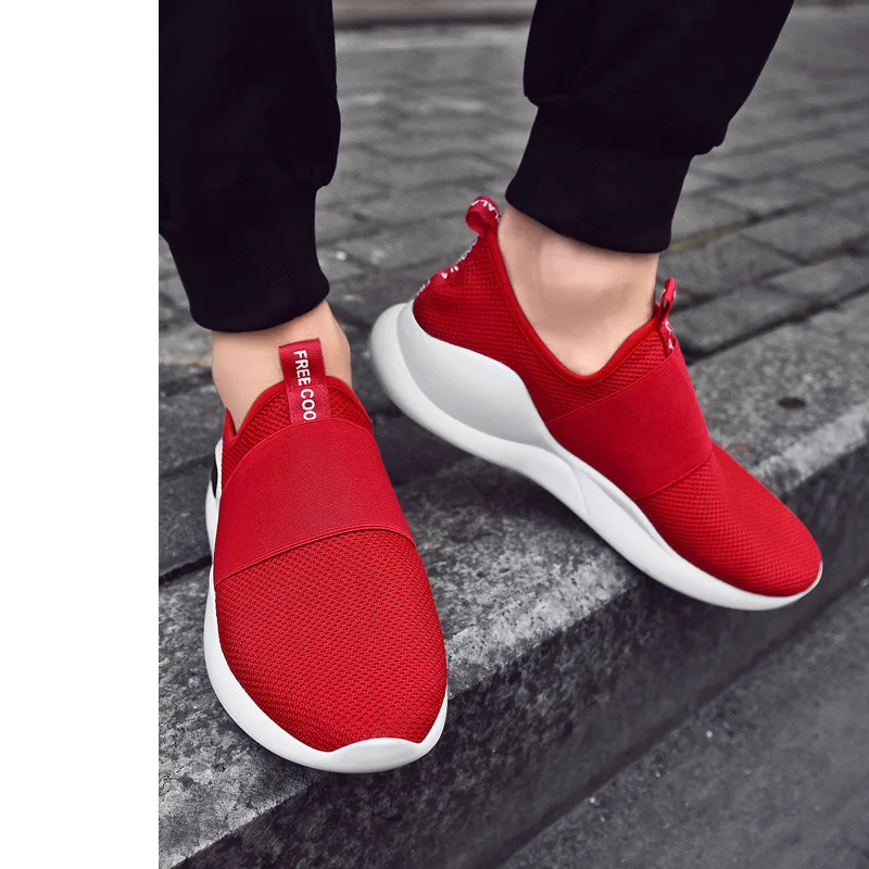 

Fly-kit Mesh Athletic Shoes Men's Summer Trend Slip-on Running Shoes Breathable Large Size wa zi xie