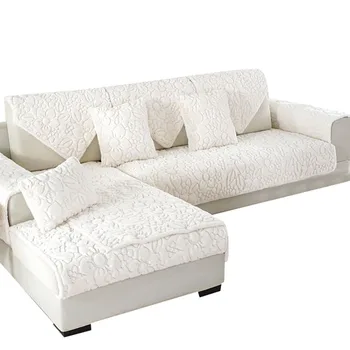 

Anti-dirty Plush Sofa Cushion Cover Seat Slipcover Case Armless Sofa Towel Sheet Couch Quilted Non-slip Cover for Living Room